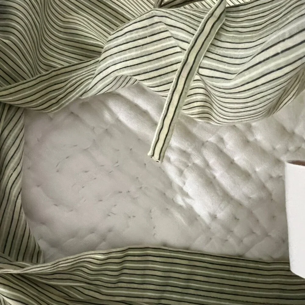 Eddie Bauer Quilted Cotton Rustic Pillow‎ Sham Green Striped & Patterned Accent
